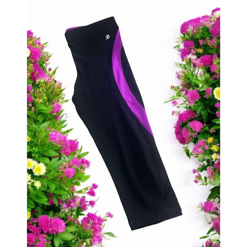 Energy Zone Black Athletic Leggings Sz M 8-10 Crop Workout Pants Stretch